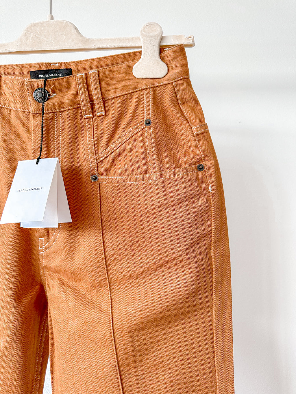 Isabel Marant Lirokae Tan Straight Leg Pants Trousers