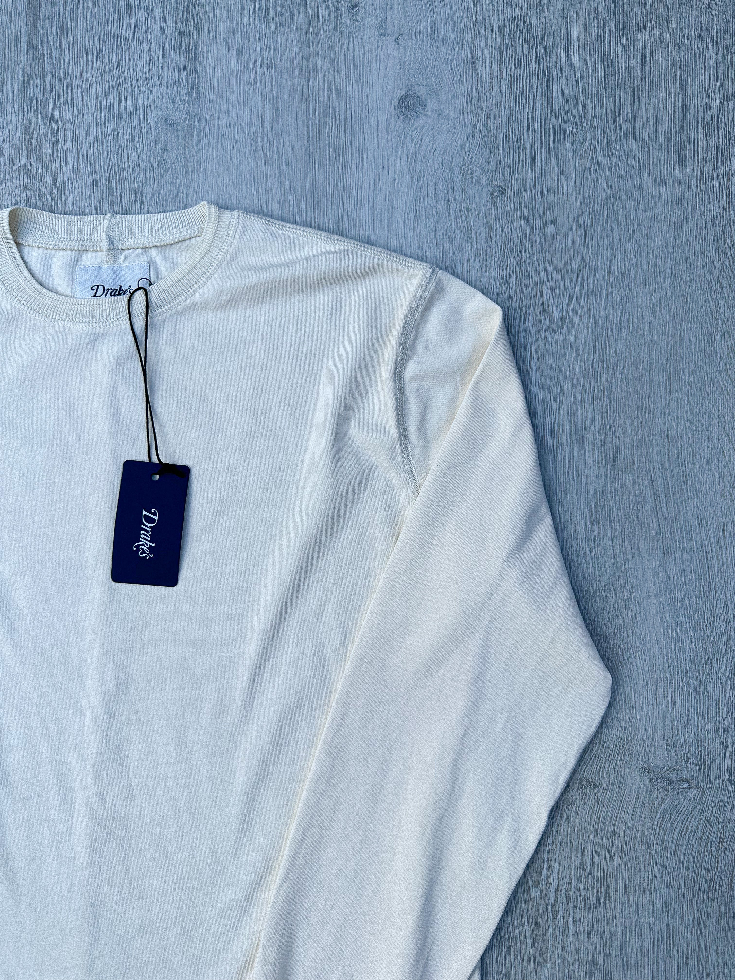 Drake's Ecru Long Sleeve Hiking Tee Shirt - House Of Huntington