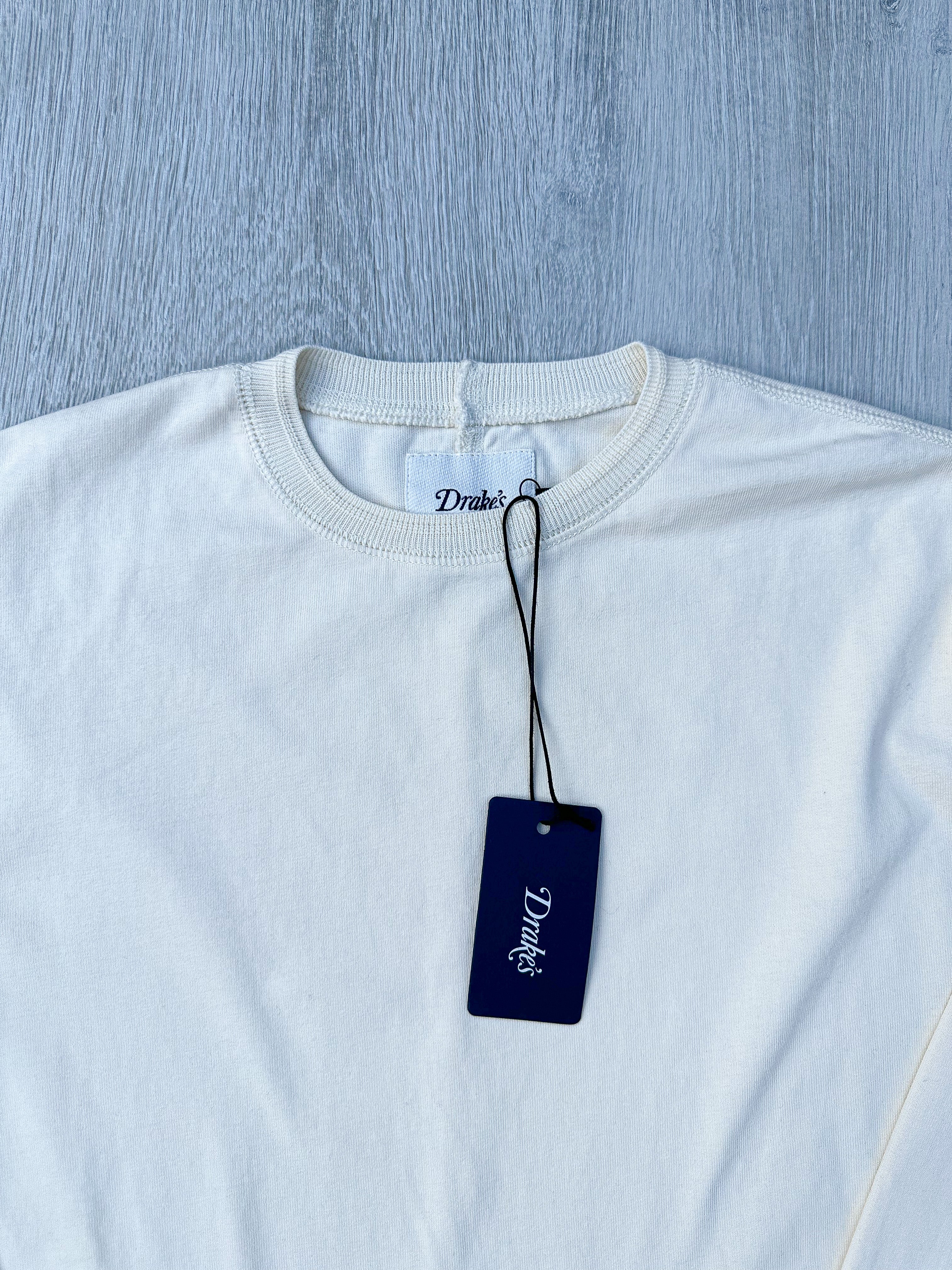 Drake's Ecru Long Sleeve Hiking Tee Shirt - House Of Huntington