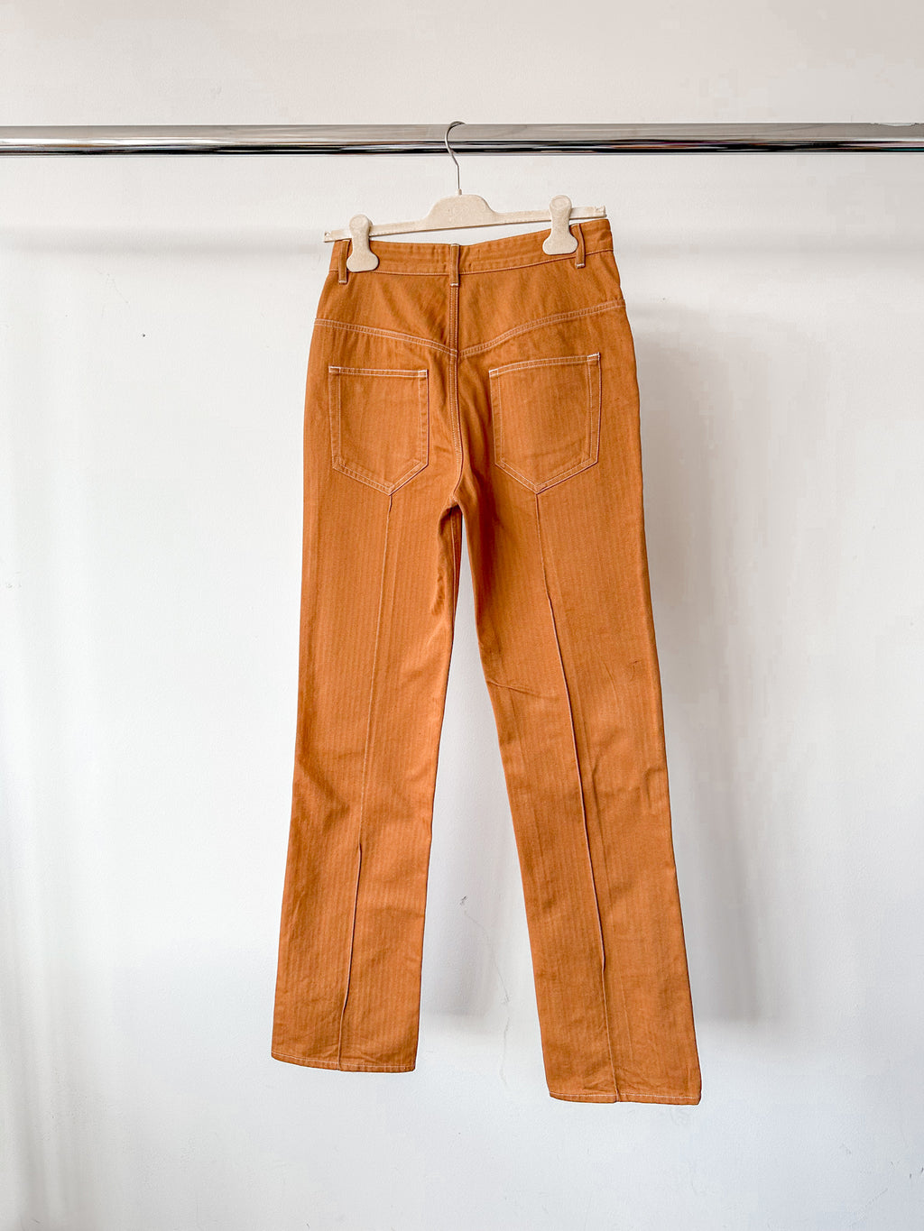 Isabel Marant Lirokae Tan Straight Leg Pants Trousers