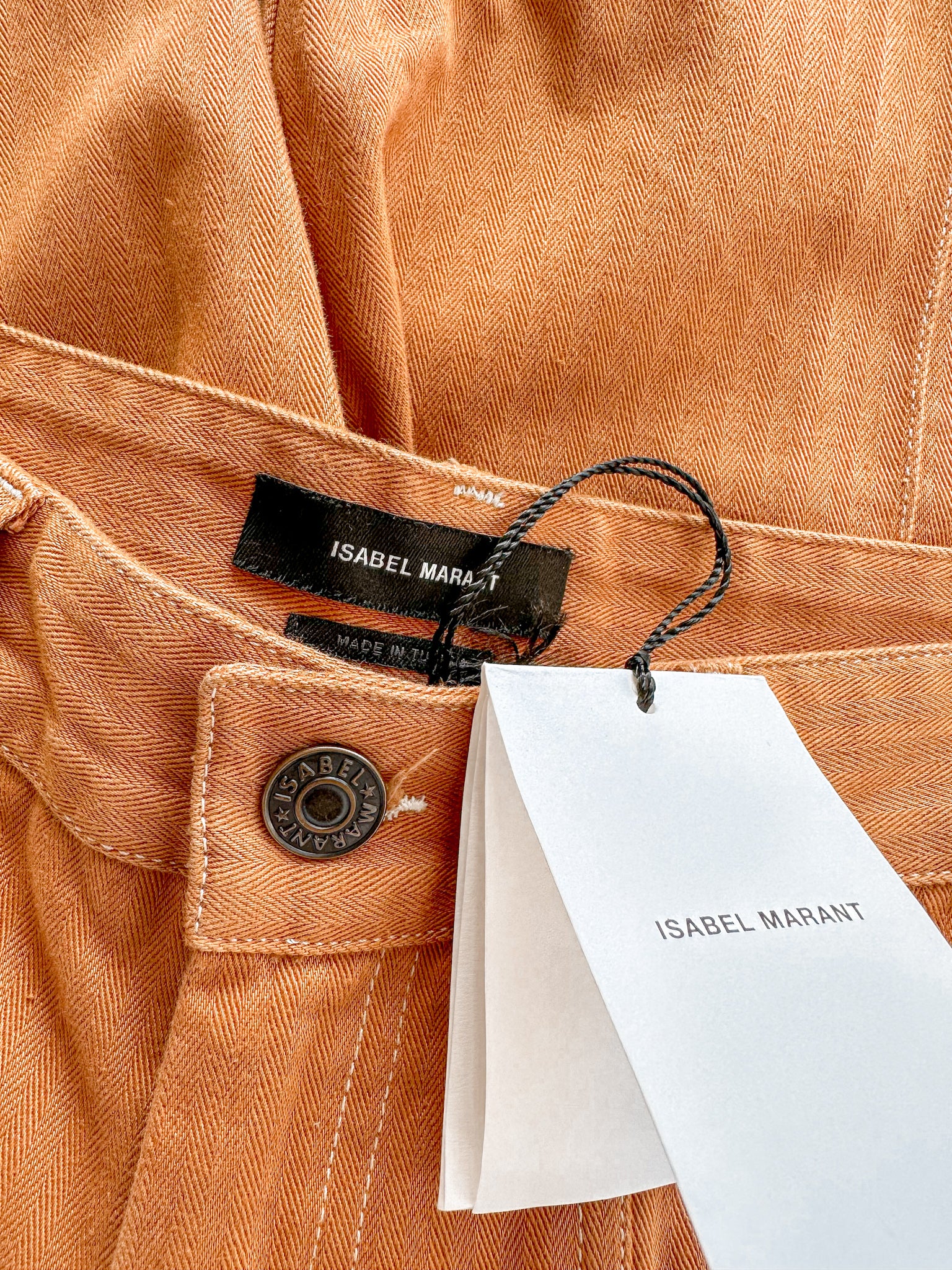 Isabel Marant Lirokae Tan Straight Leg Pants Trousers