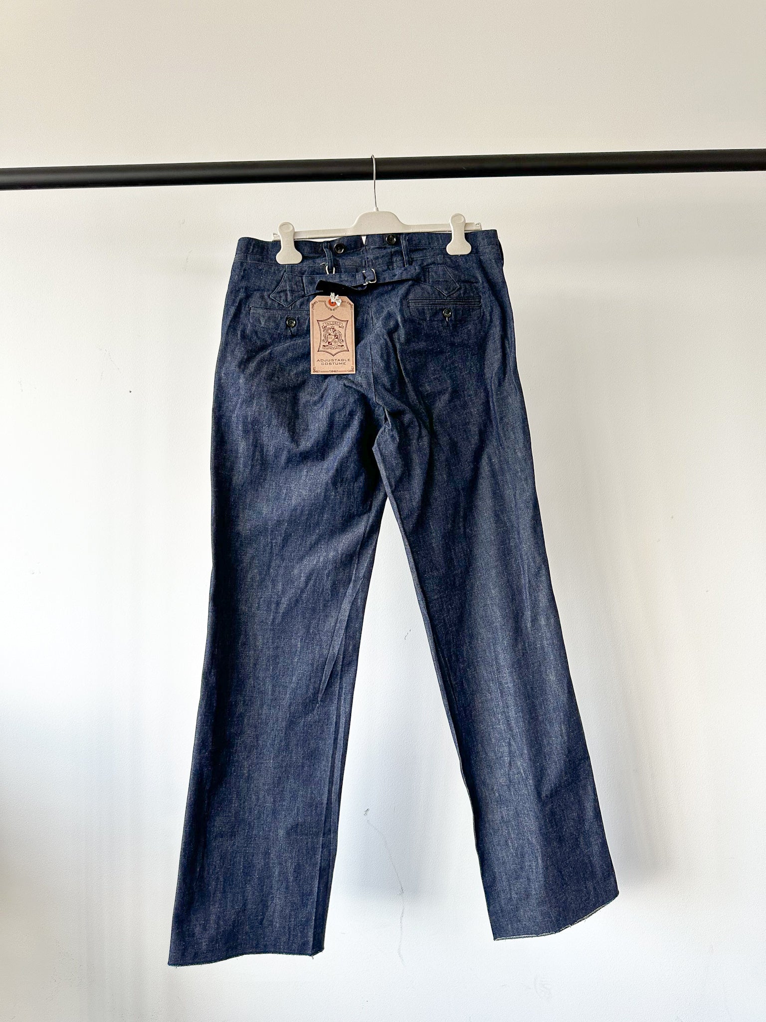 Adjustable Costume Japan Indigo Japanese Denim Fabric Trousers - House Of Huntington