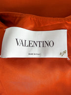 Valentino Garavani V-Neck Orange A-line Wool Silk Dress (IMPERFECT)