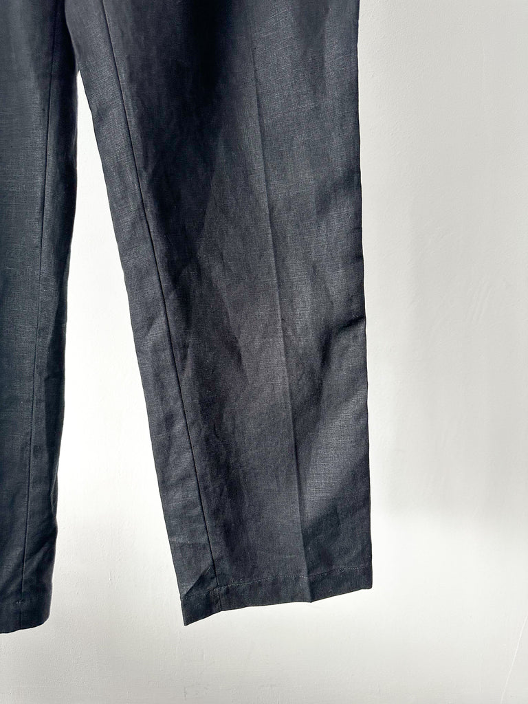 Drake's Black Linen Games Dinner Trousers - House Of Huntington