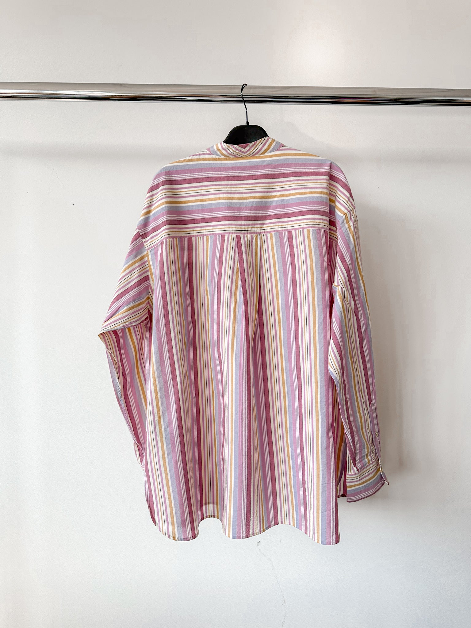 Isabel Marant Herren Taylori Hemd aus gestreifter Baumwollpopeline mit Grandad-Kragen