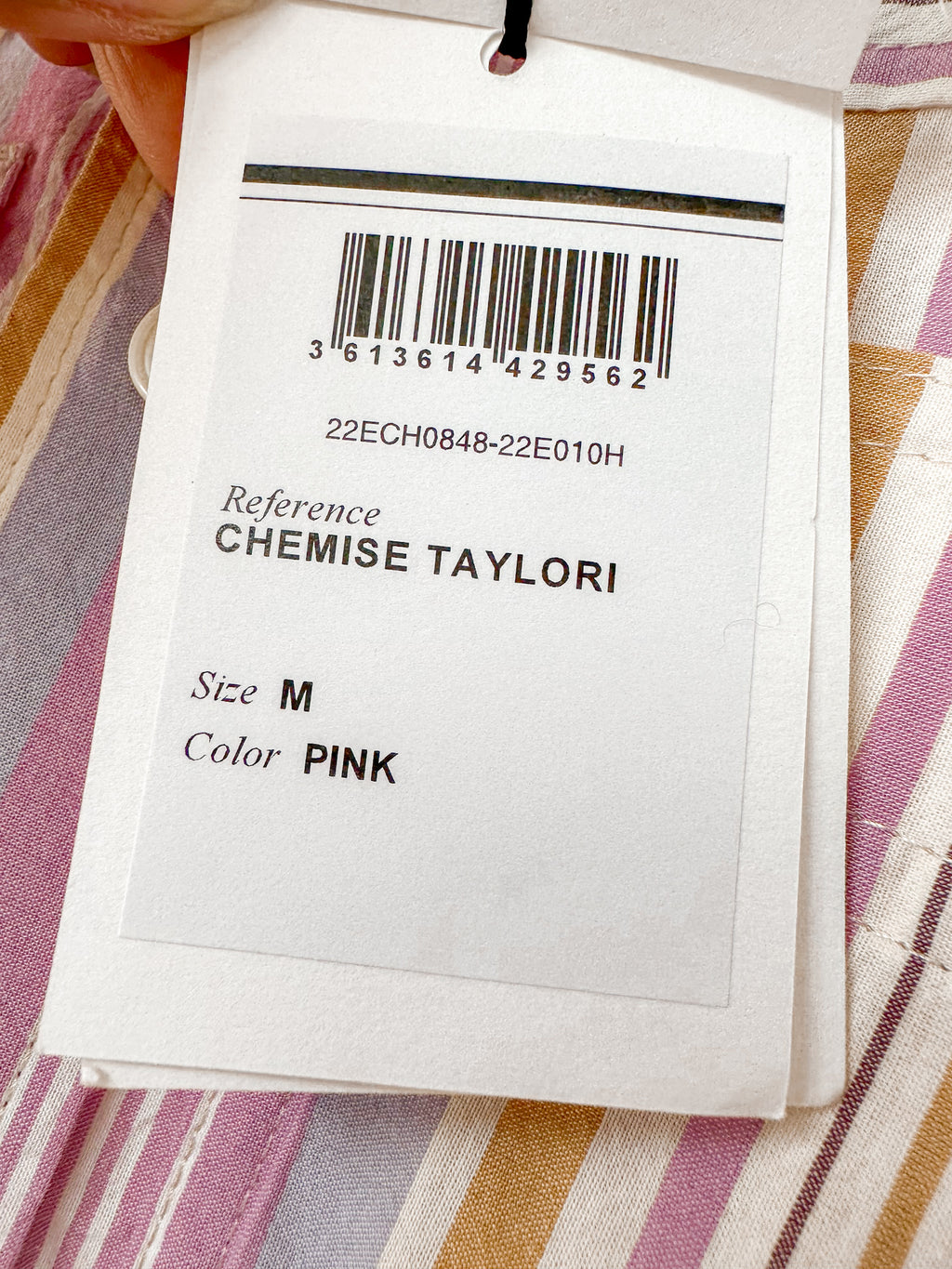 Isabel Marant Herren Taylori Hemd aus gestreifter Baumwollpopeline mit Grandad-Kragen