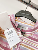 Isabel Marant Herren Taylori Hemd aus gestreifter Baumwollpopeline mit Grandad-Kragen