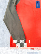 Drake's Rust & Green Long Sleeve Hiking Tee With Chain Stitch Logo - House Of Huntington