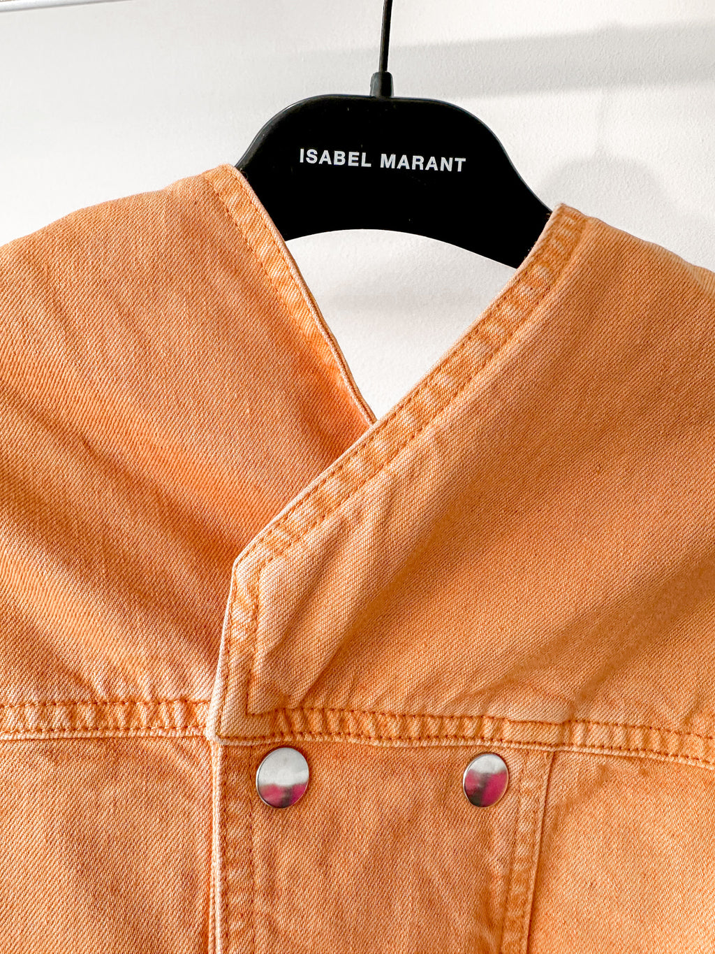Isabel Marant Espera Orange Sunset Denim Long Sleeve Top