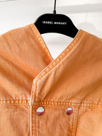 Isabel Marant Espera Orange Sunset Denim Long Sleeve Top