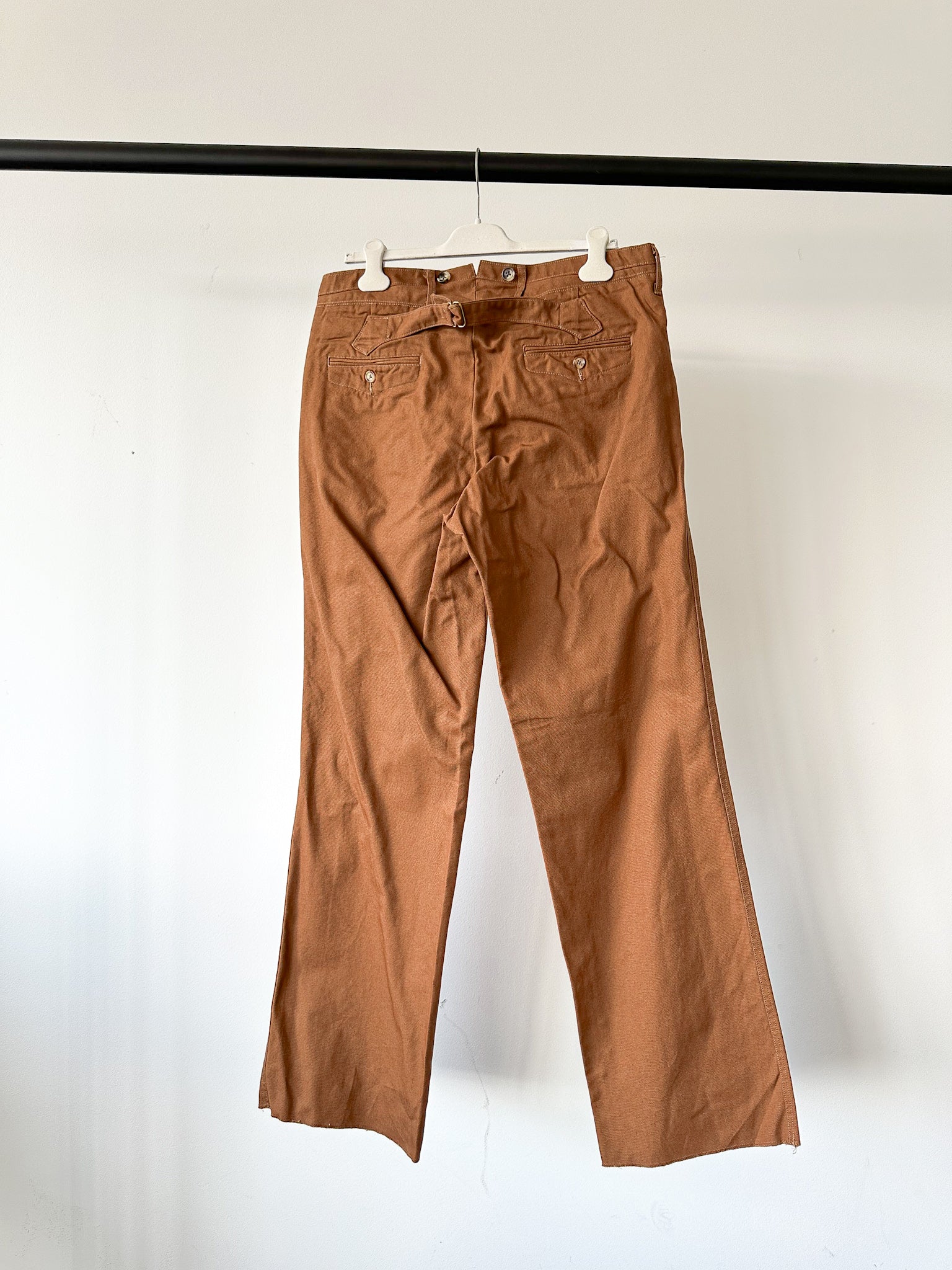 Adjustable Costume Japan Cotton Canvas Brown Trousers - House Of Huntington