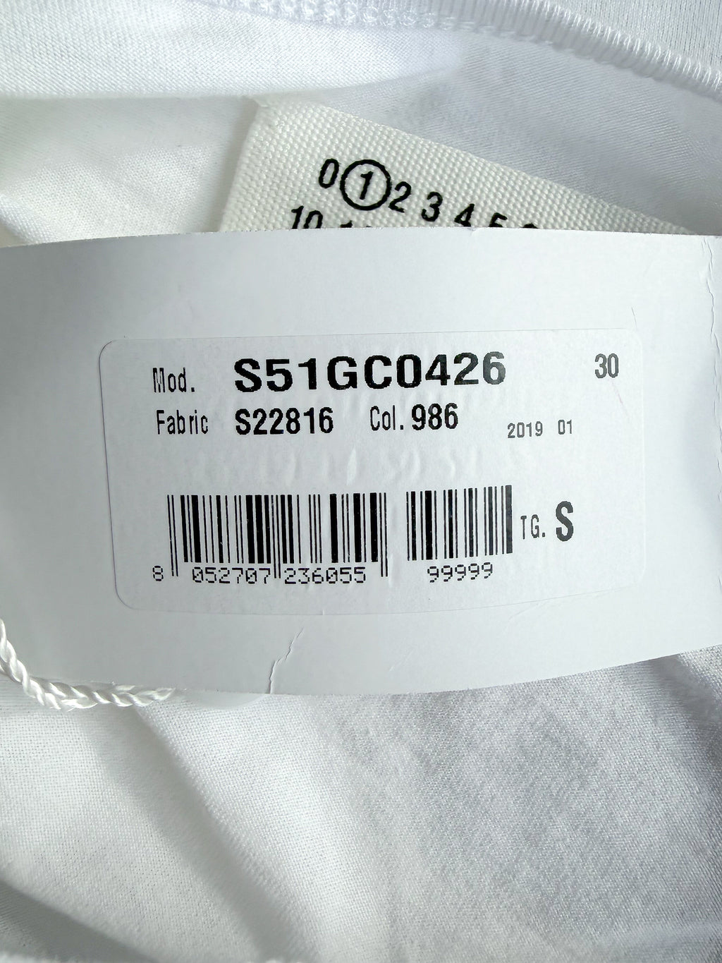 Maison Margiela 1 White Long Sleeve Cold Shoulder Neon Detail Top