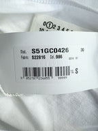 Maison Margiela 1 White Long Sleeve Cold Shoulder Neon Detail Top