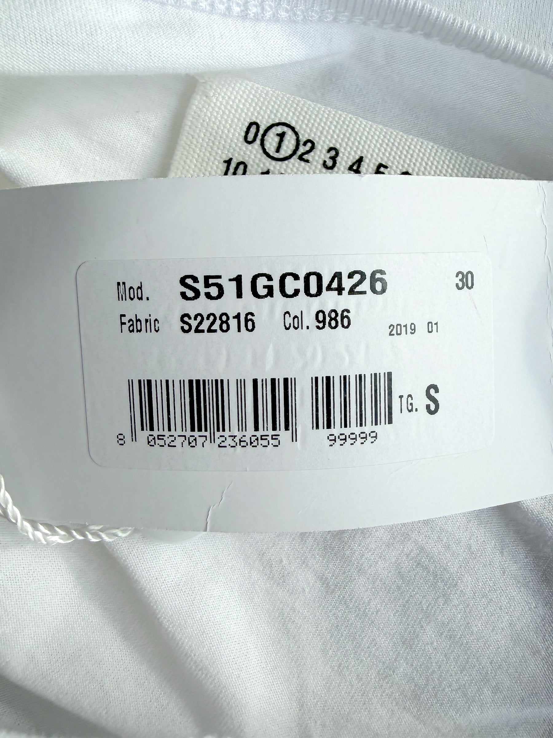 Maison Margiela 1 White Long Sleeve Cold Shoulder Neon Detail Top
