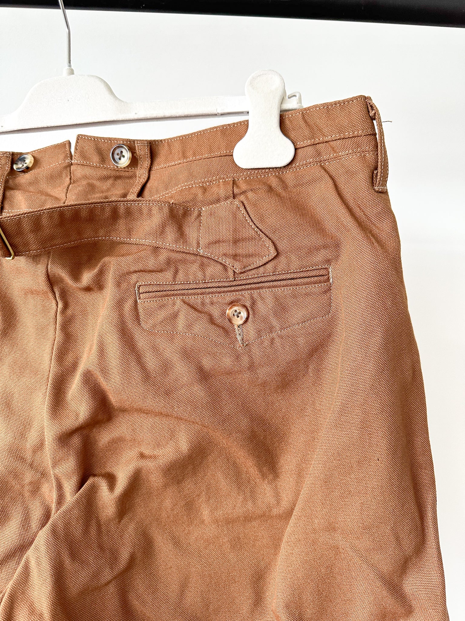 Adjustable Costume Japan Cotton Canvas Brown Trousers - House Of Huntington