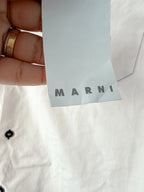 Marni Mens Pink Cotton Poplin Button-Up Short Sleeve Collared Shirt