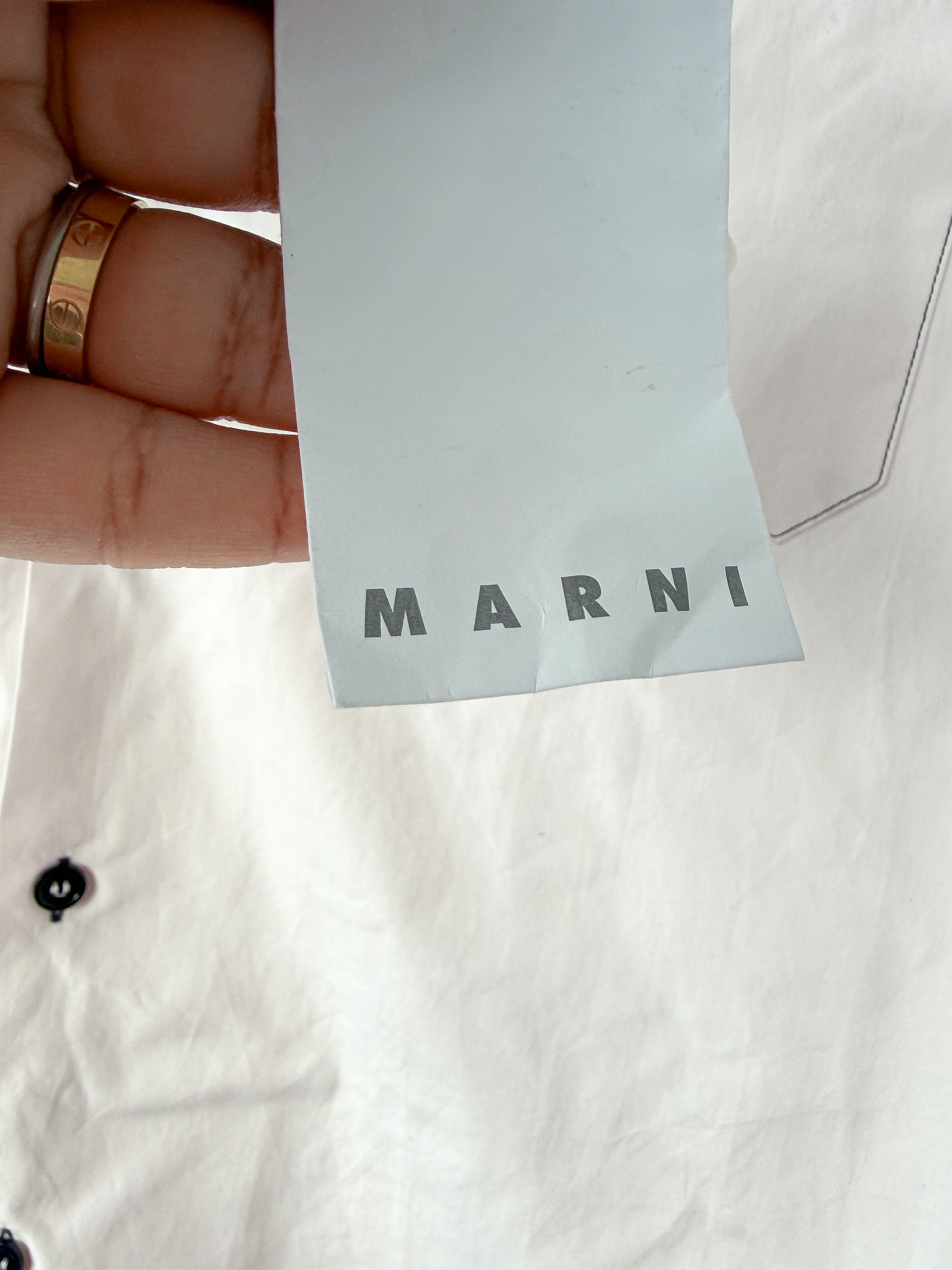 Marni Mens Pink Cotton Poplin Button-Up Short Sleeve Collared Shirt