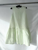 Anais Jourden Grün-weiß gestreiftes A-Linien-Kleid