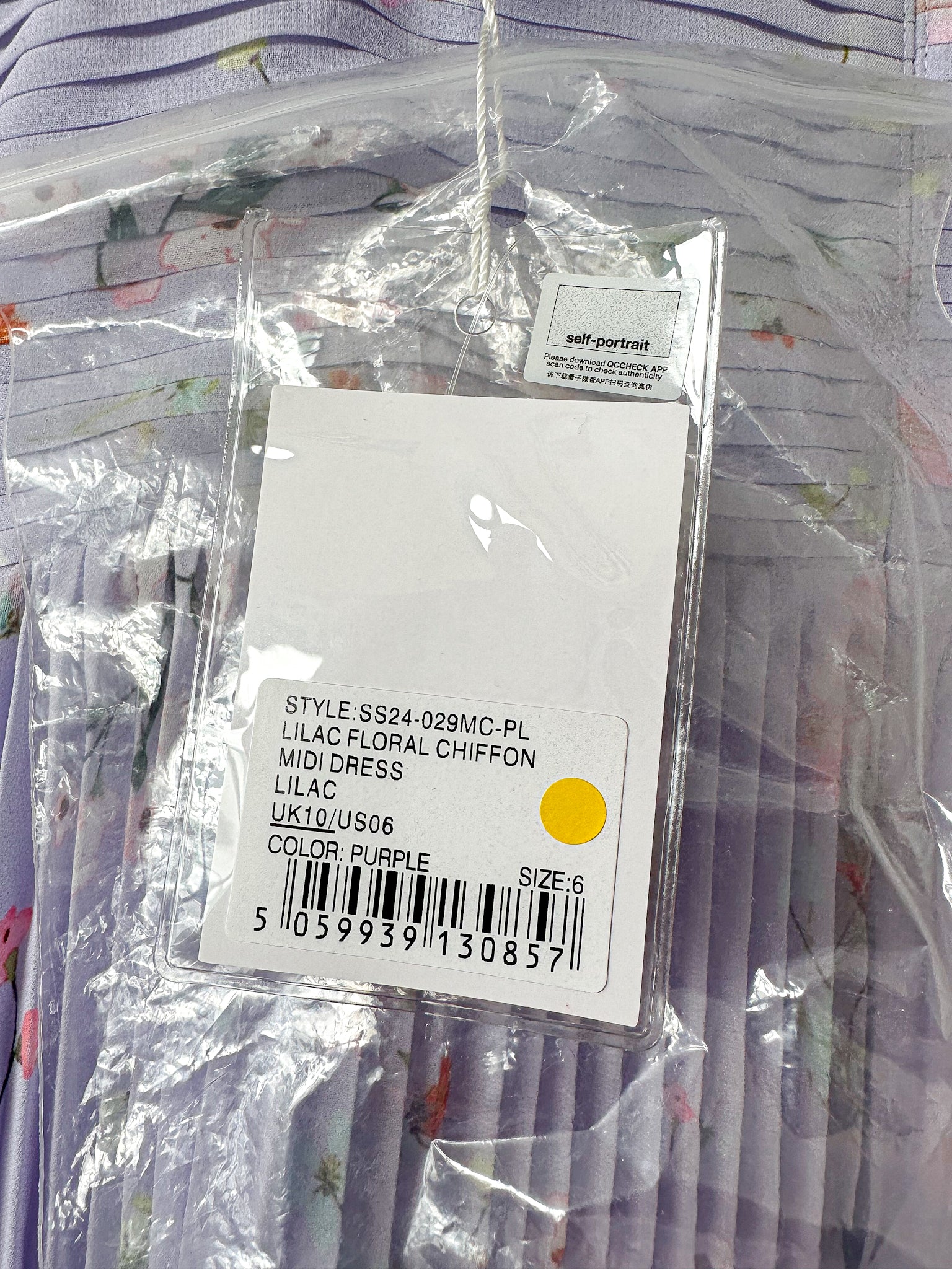 Self-Portrait Lilac Floral Print Pleated Sweetheart Neck Chiffon Midi Dress