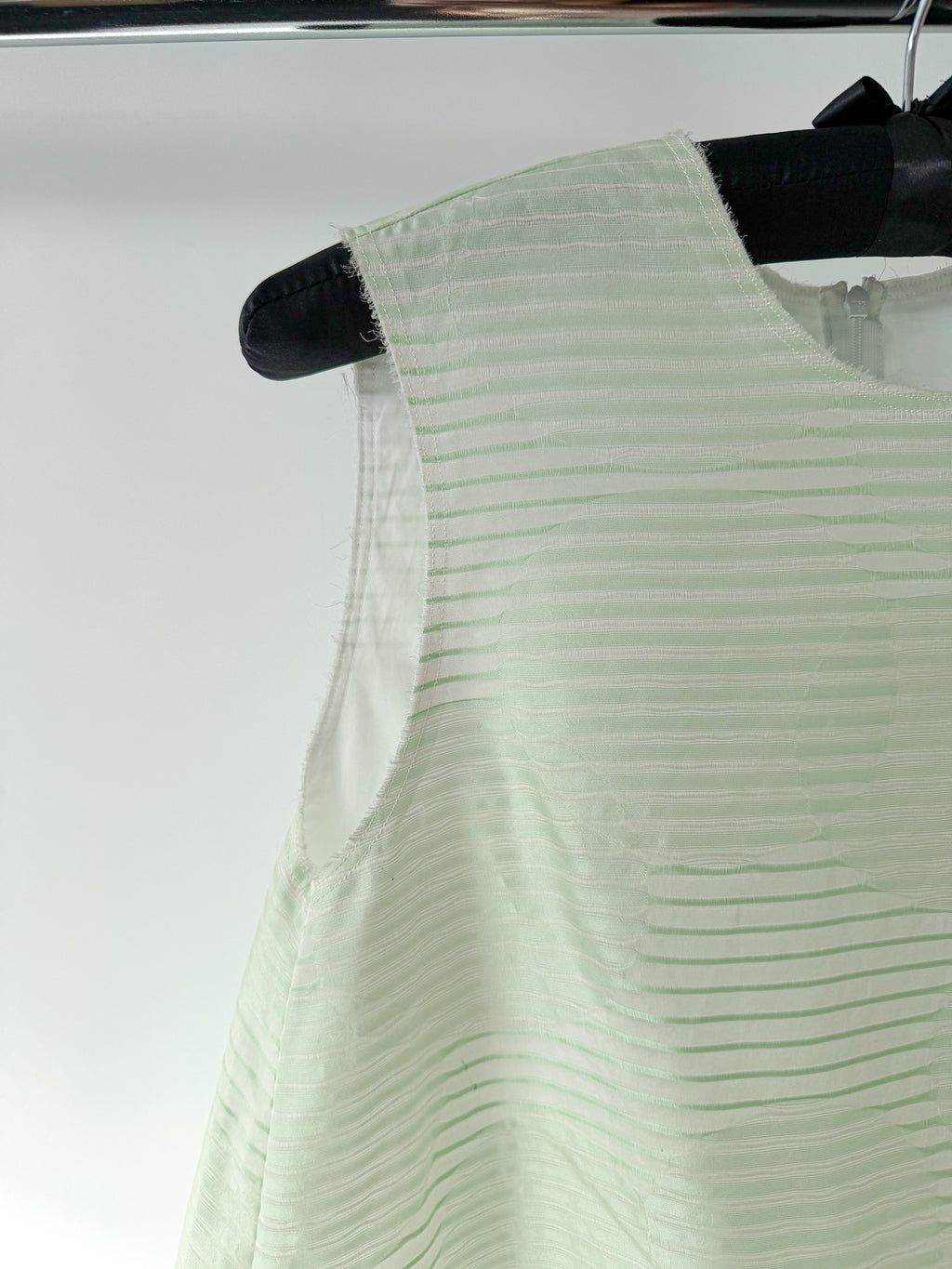 Anais Jourden Grün-weiß gestreiftes A-Linien-Kleid