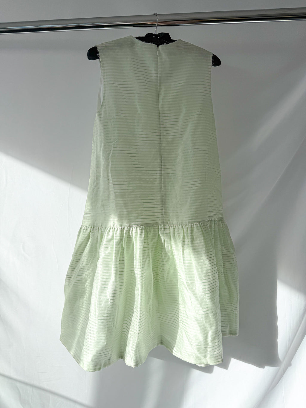 Anais Jourden Grün-weiß gestreiftes A-Linien-Kleid