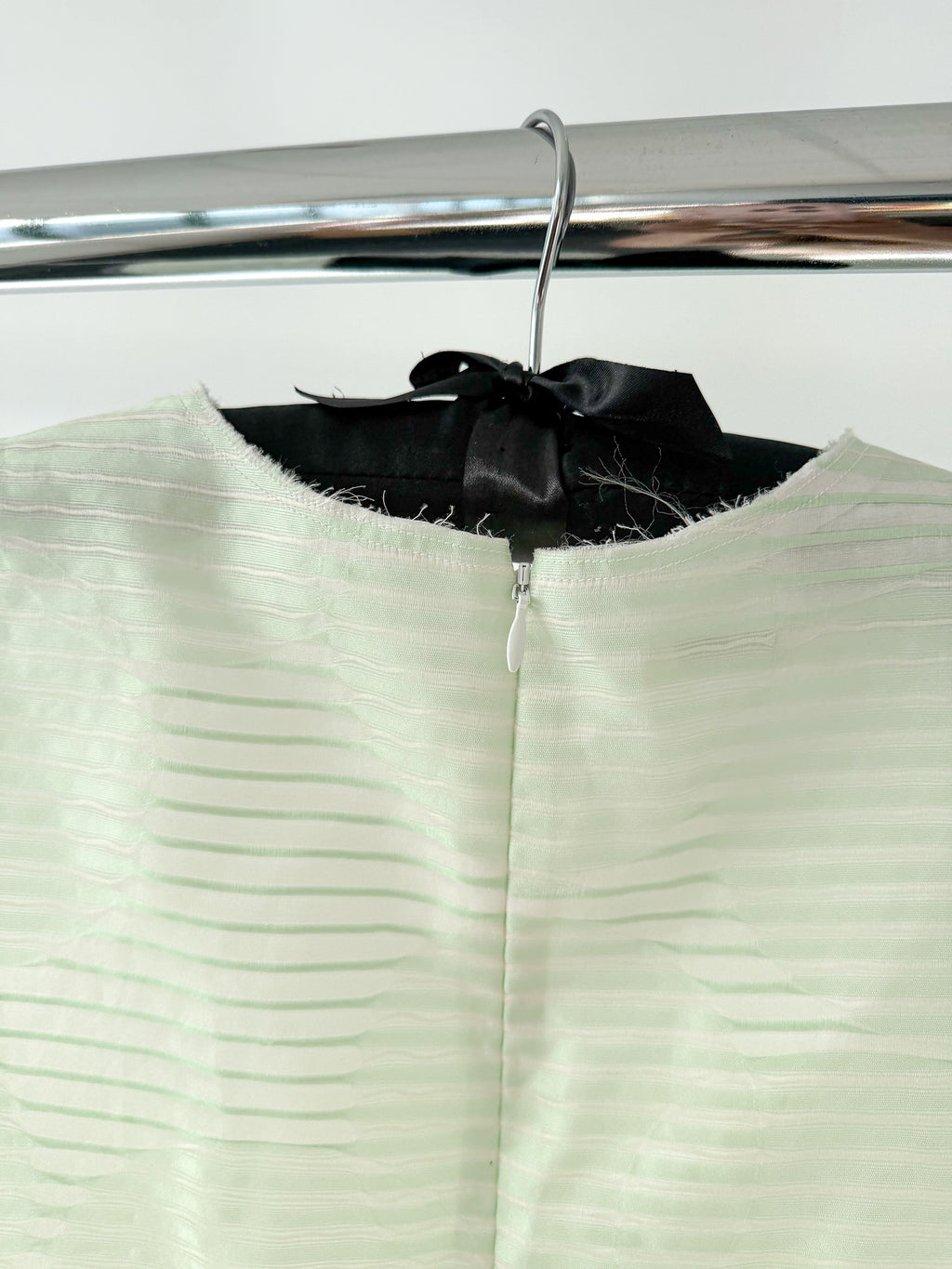 Anais Jourden Grün-weiß gestreiftes A-Linien-Kleid