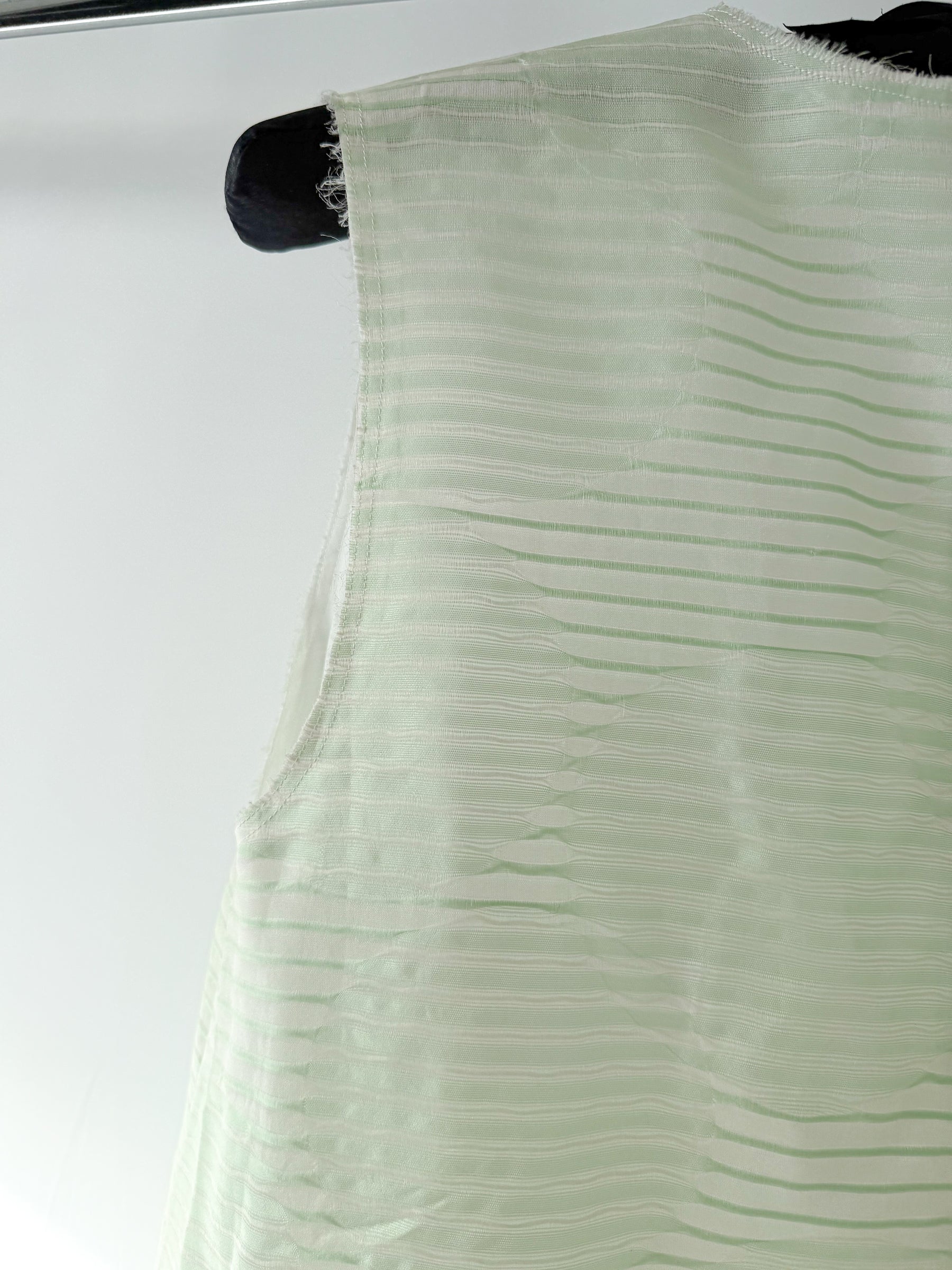 Anais Jourden Grün-weiß gestreiftes A-Linien-Kleid