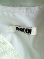 Anais Jourden Grün-weiß gestreiftes A-Linien-Kleid