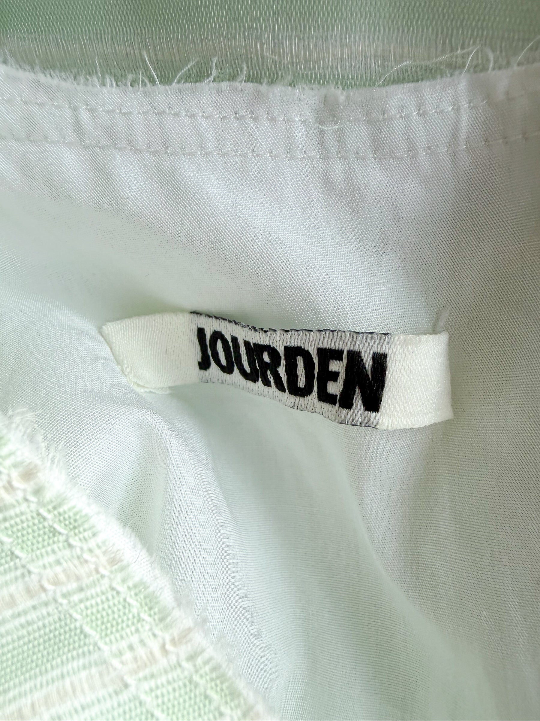 Anais Jourden Grün-weiß gestreiftes A-Linien-Kleid