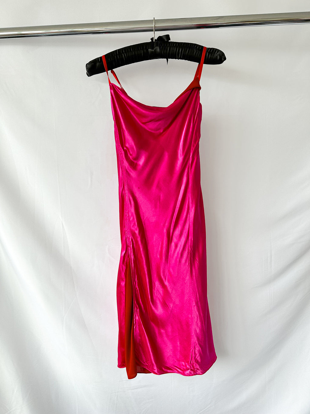 Acne Studios Dasa Pink Red Satin Slip Dress