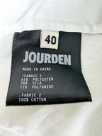 Anais Jourden Grün-weiß gestreiftes A-Linien-Kleid