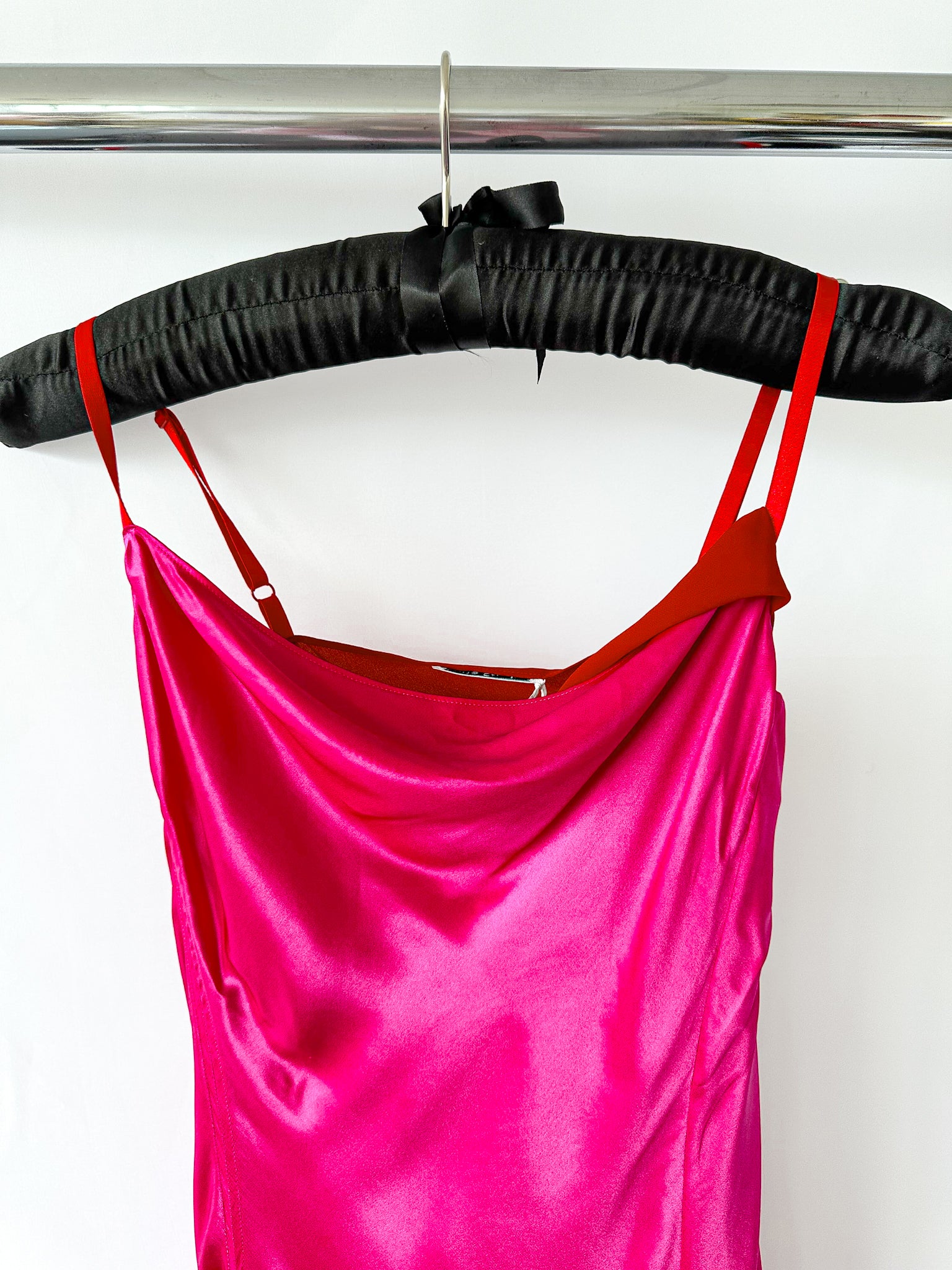 Acne Studios Dasa Pink Red Satin Slip Dress