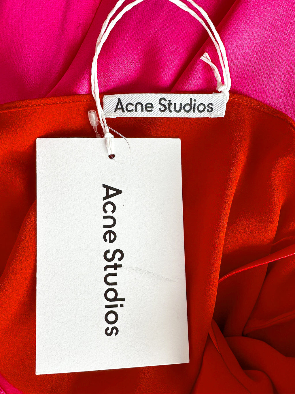 Acne Studios Dasa Pink Red Satin Slip Dress