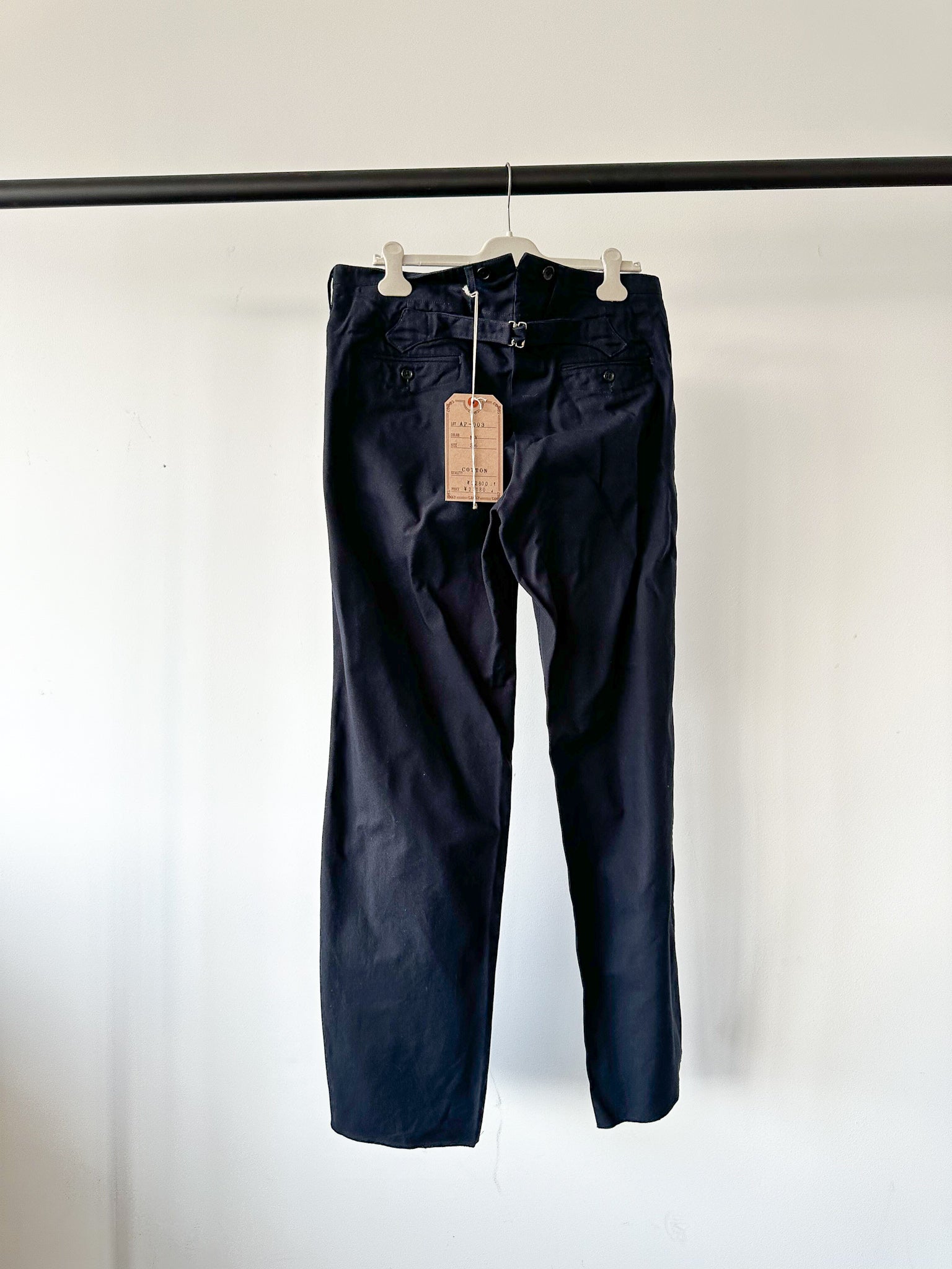 Adjustable Costume Japan Cotton Canvas Navy Trousers - House Of Huntington