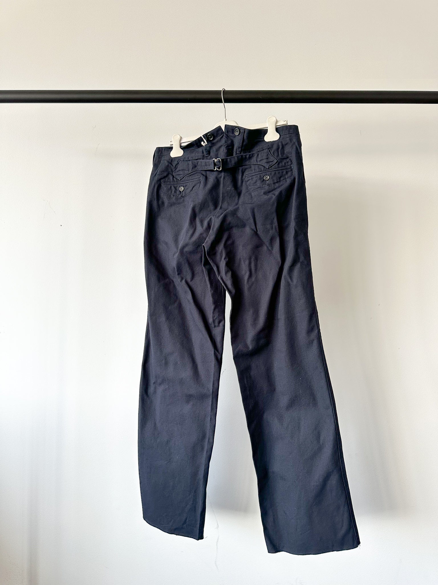 Adjustable Costume Japan Cotton Canvas Navy Trousers - House Of Huntington
