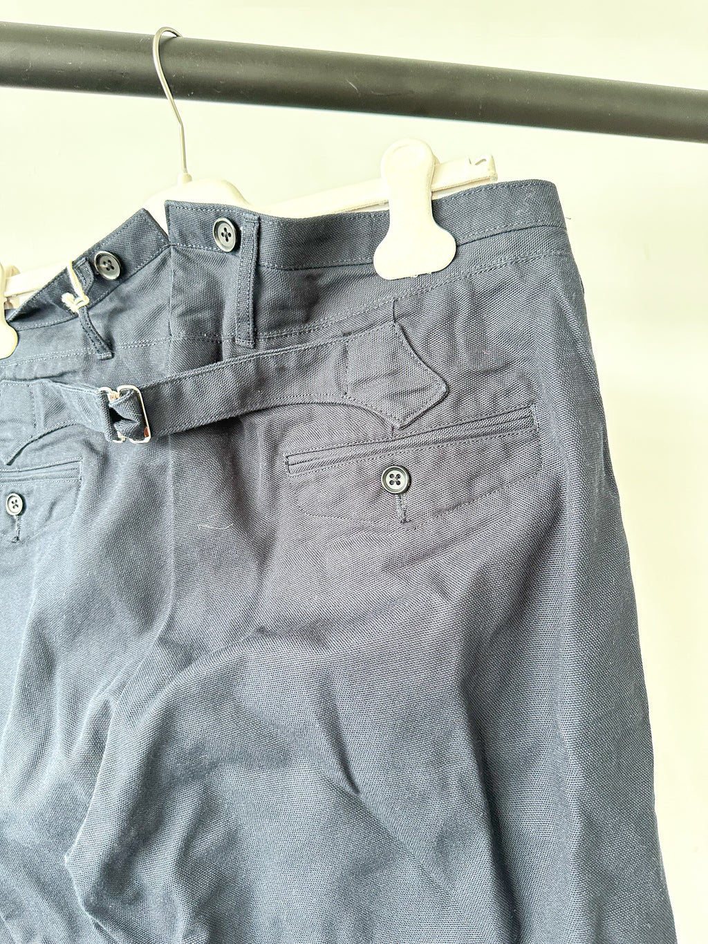 Adjustable Costume Japan Cotton Canvas Navy Trousers - House Of Huntington