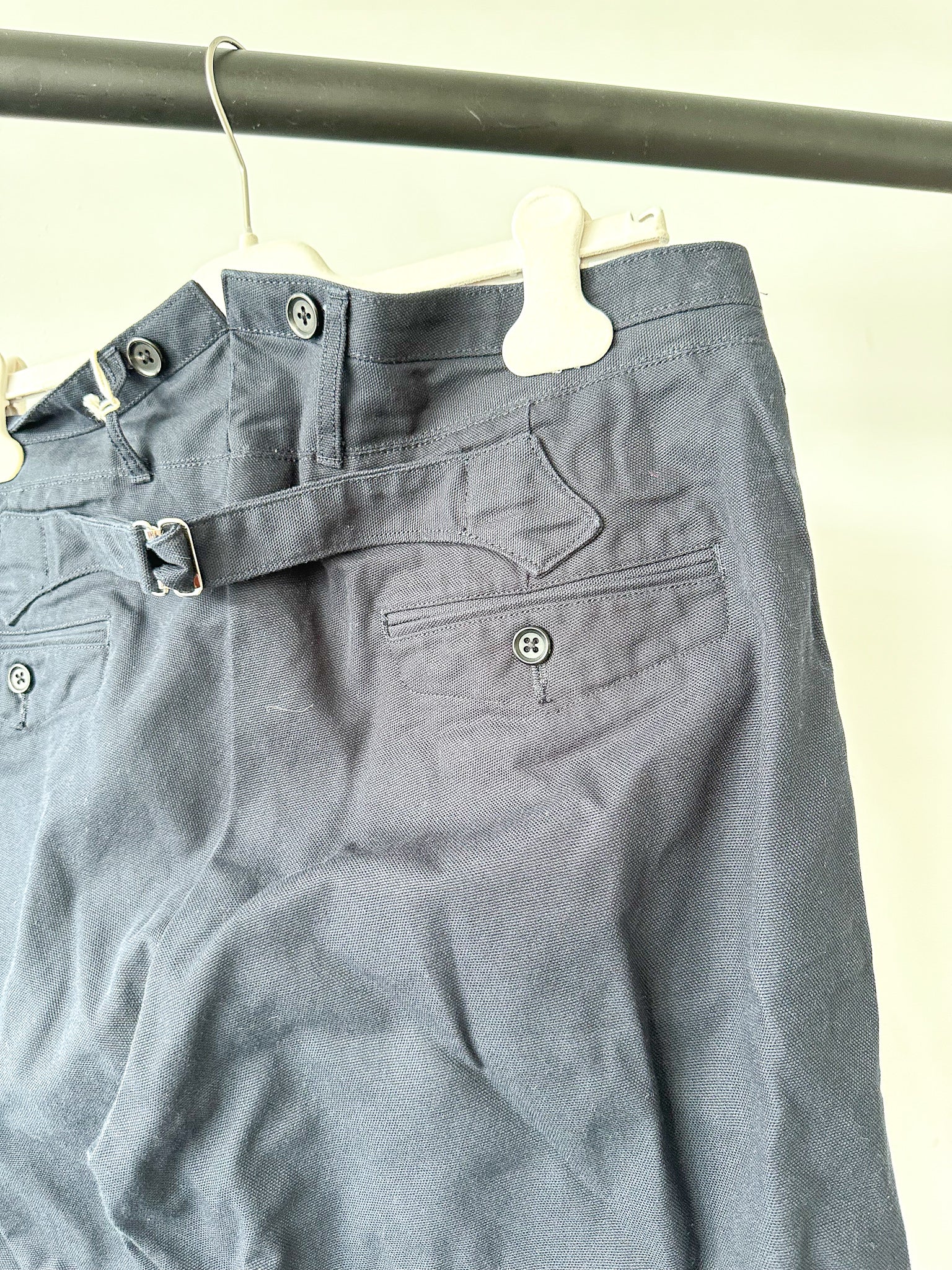 Adjustable Costume Japan Cotton Canvas Navy Trousers - House Of Huntington