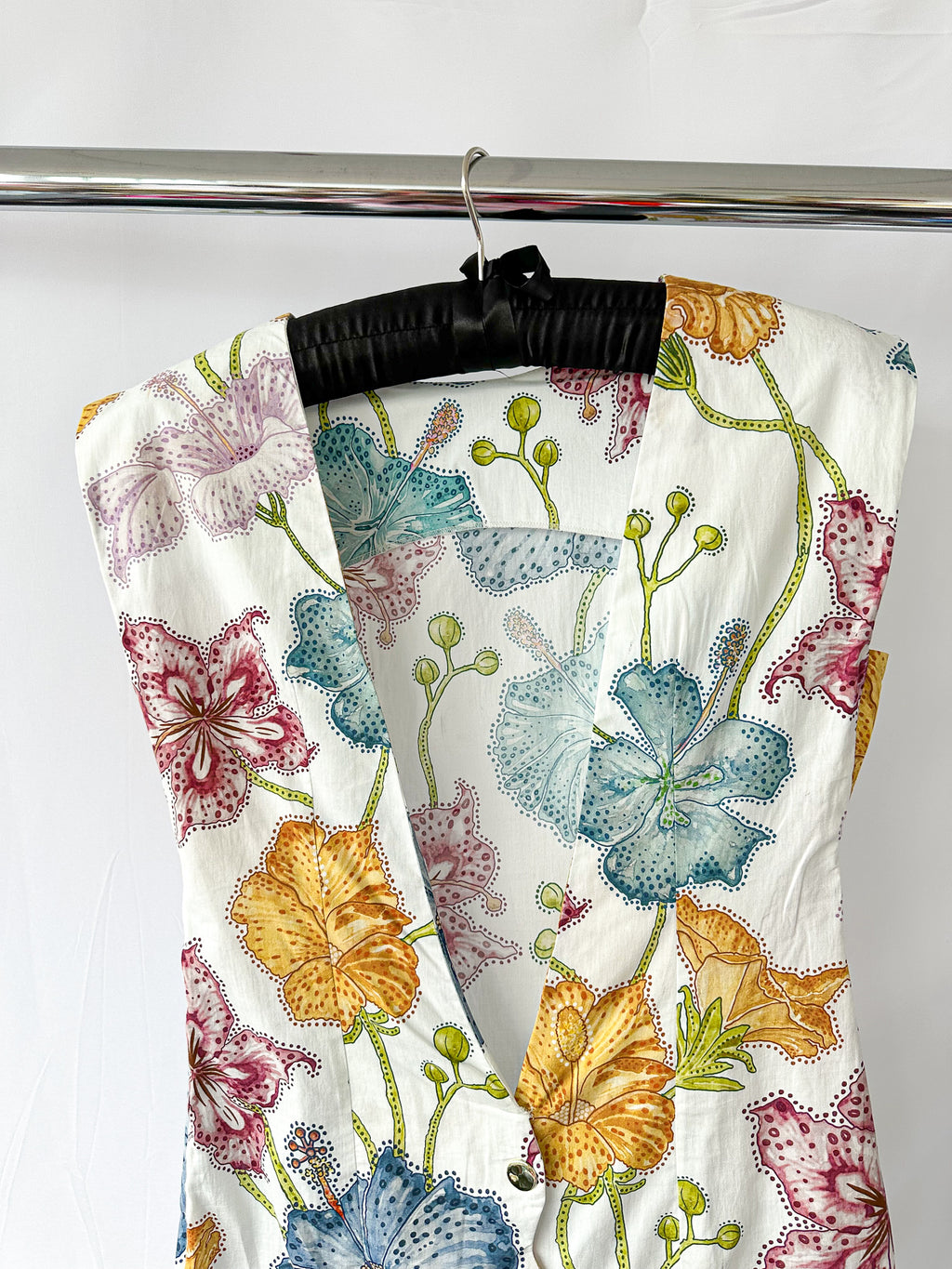 Hayley Menzies Floral Print Cotton Backless Carmen Mini Shift Dress