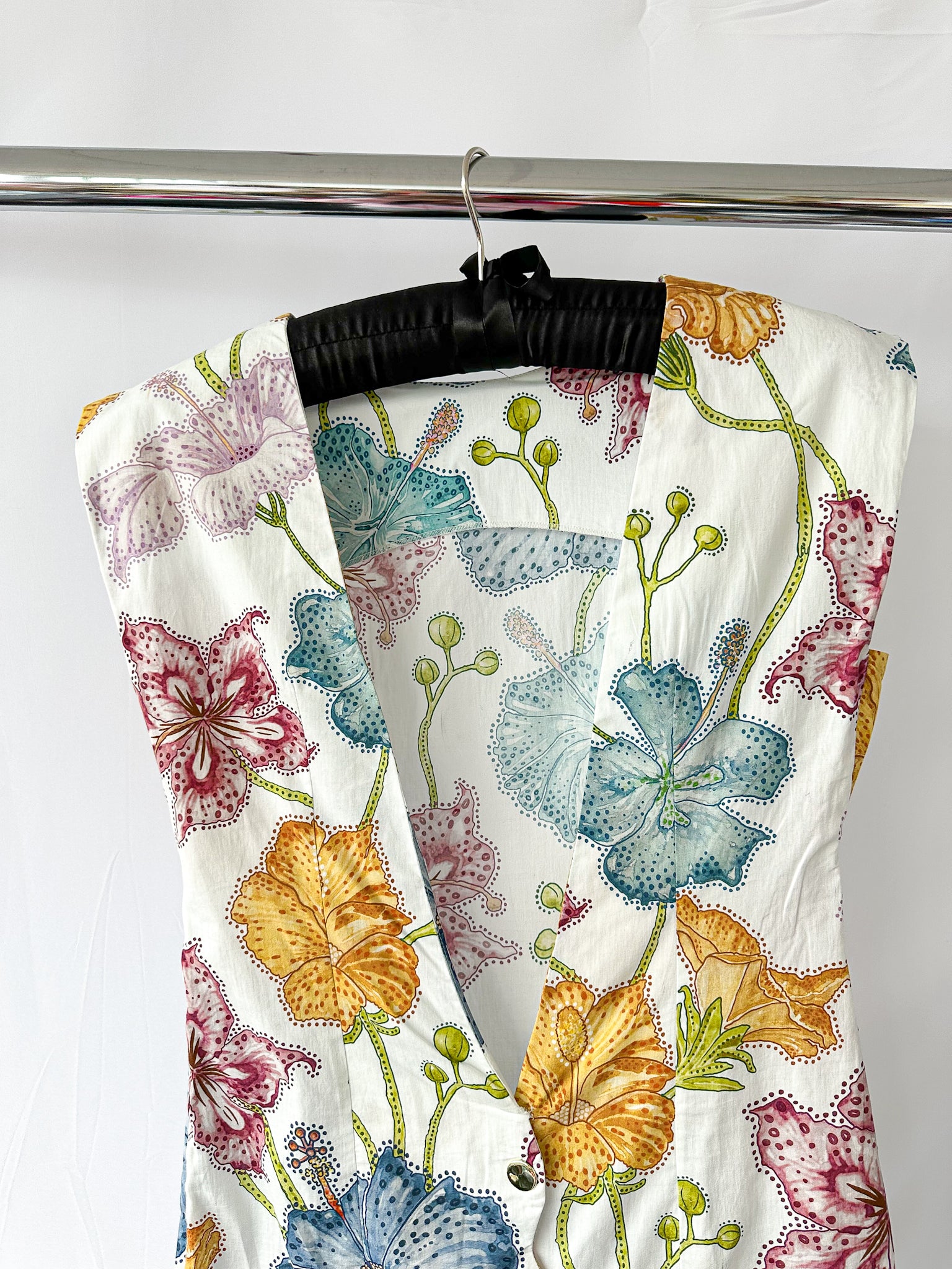 Hayley Menzies Floral Print Cotton Backless Carmen Mini Shift Dress