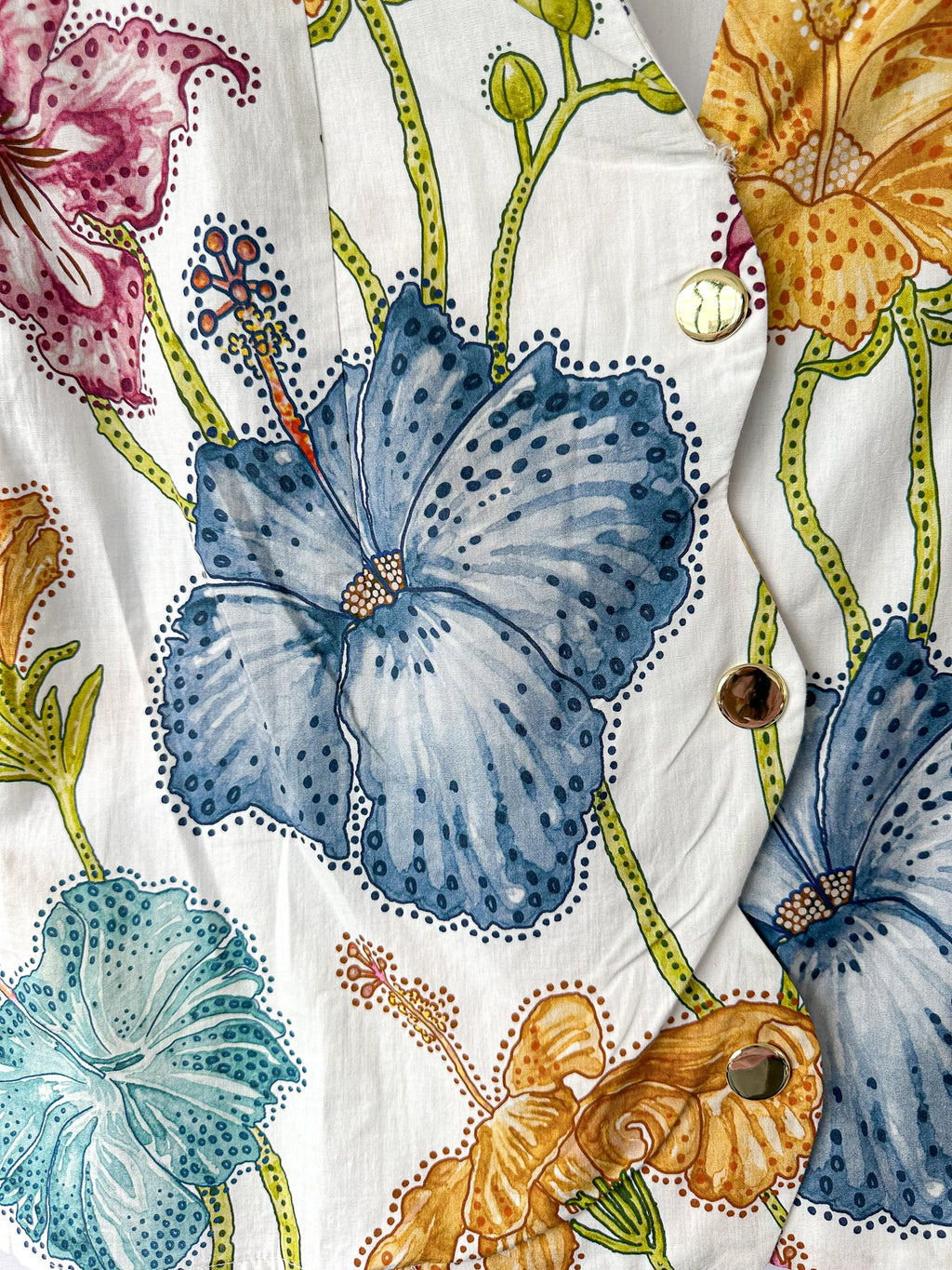 Hayley Menzies Floral Print Cotton Backless Carmen Mini Shift Dress