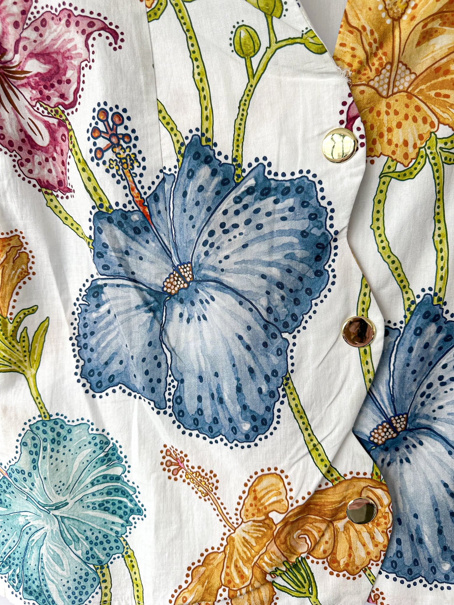 Hayley Menzies Floral Print Cotton Backless Carmen Mini Shift Dress