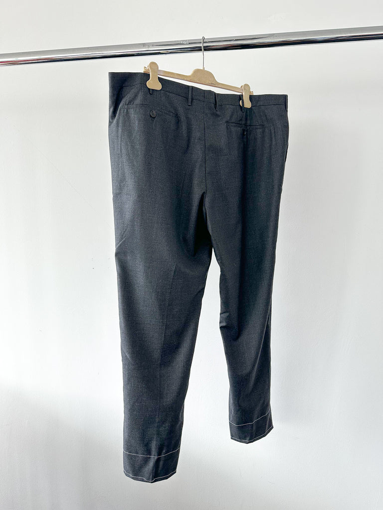 Drake's Grey Made To Order Trousers - House Of Huntington