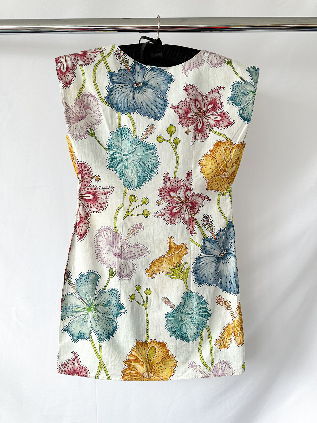 Hayley Menzies Floral Print Cotton Backless Carmen Mini Shift Dress