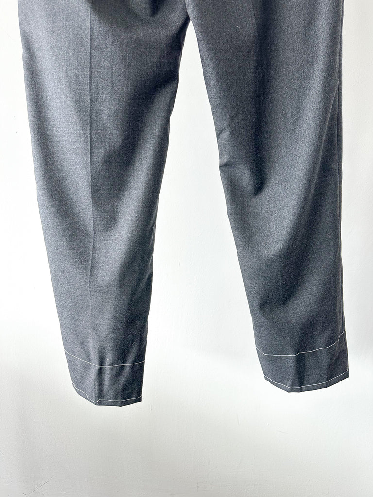 Drake's Grey Made To Order Trousers - House Of Huntington