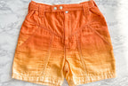 Isabel Marant Etoile Kaynetd Tie Dye Orange Linen Blend Shorts