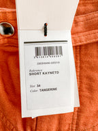 Isabel Marant Etoile Kaynetd Tie Dye Orange Linen Blend Shorts
