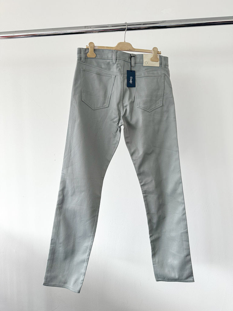 Drake's Bedford Cord 5 Pocket Trousers In Stone Blue - House Of Huntington