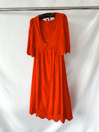 Borgo De Nor Red Carla Broderie Anglaise Cotton Maxi Dress