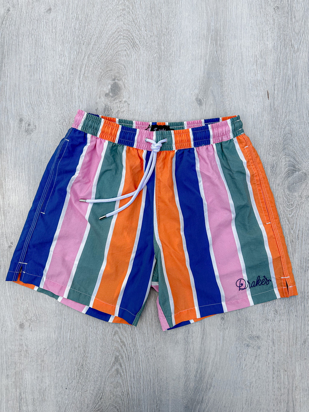 Drake's Pastel Striped Swim Shorts - House Of Huntington