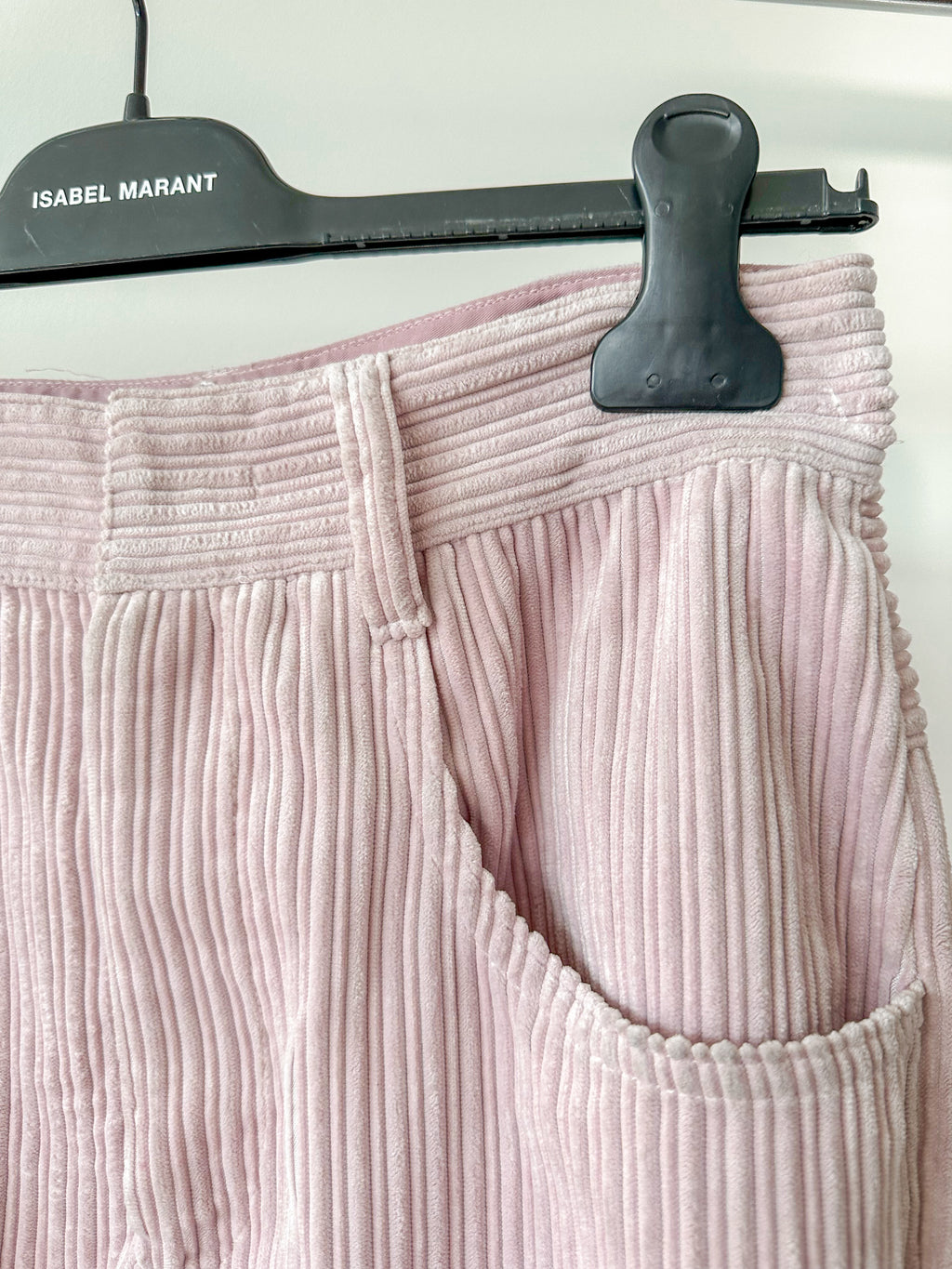 Isabel Marant Pink Corduroy Meeroya Straight Leg Trousers